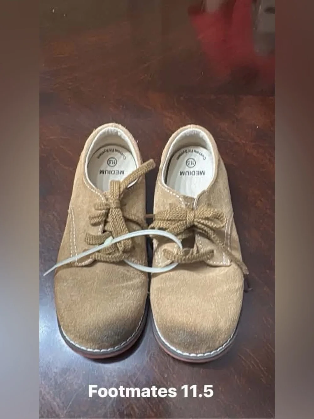 FootMates Tan Suede Kids Dress Shoes - Boys Lace-Up